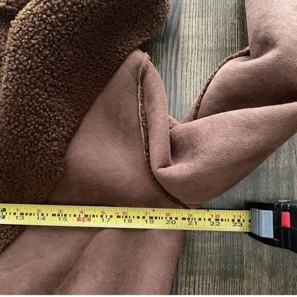 Kut from the Kloth Emelie Hooded Faux Suede Wrap Coat Women’s Sz M - Picture 11 of 12